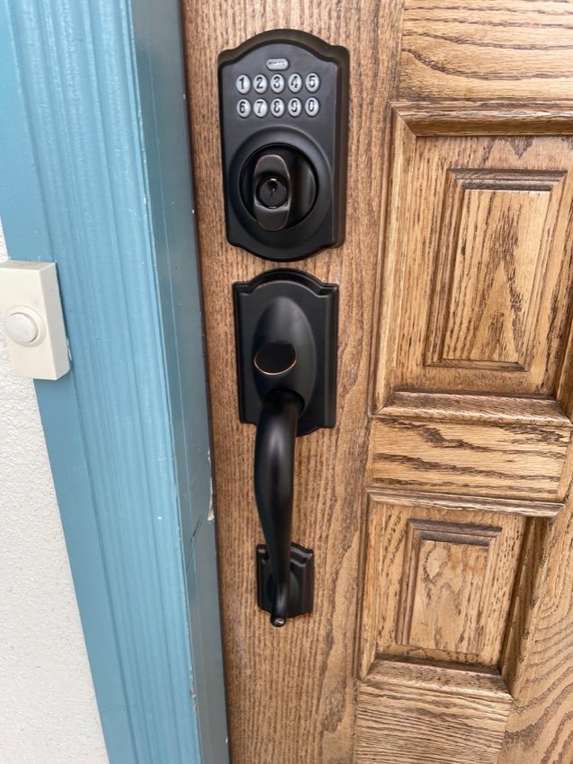 Keypad deadbolt and handleset installed by Be My Locksmith in Fort Lauderdale